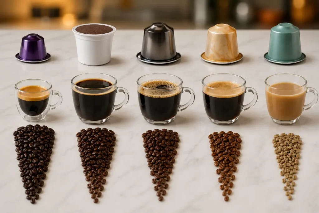 Coffee Pod Caffeine Comparison Chart
