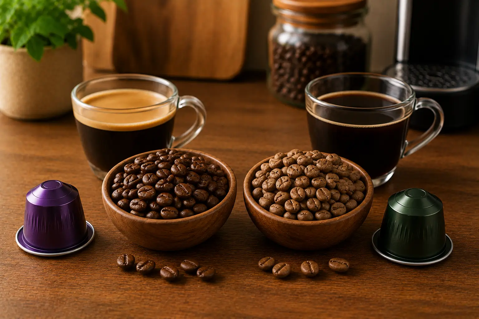Arabica and Robusta coffee beans compared for caffeine content