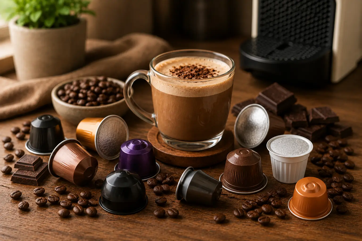 Does Mocha Coffee Contain Chocolate Chocolate pieces beside mocha coffee capsules