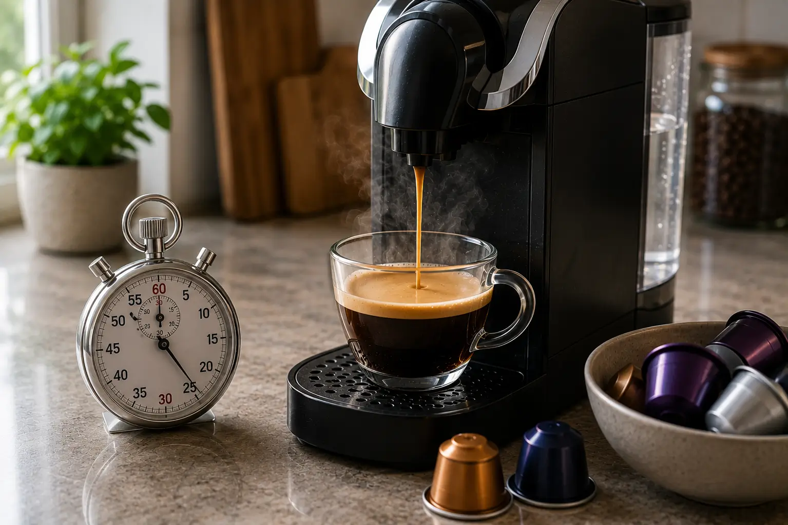 Coffee pod extraction time guidelines