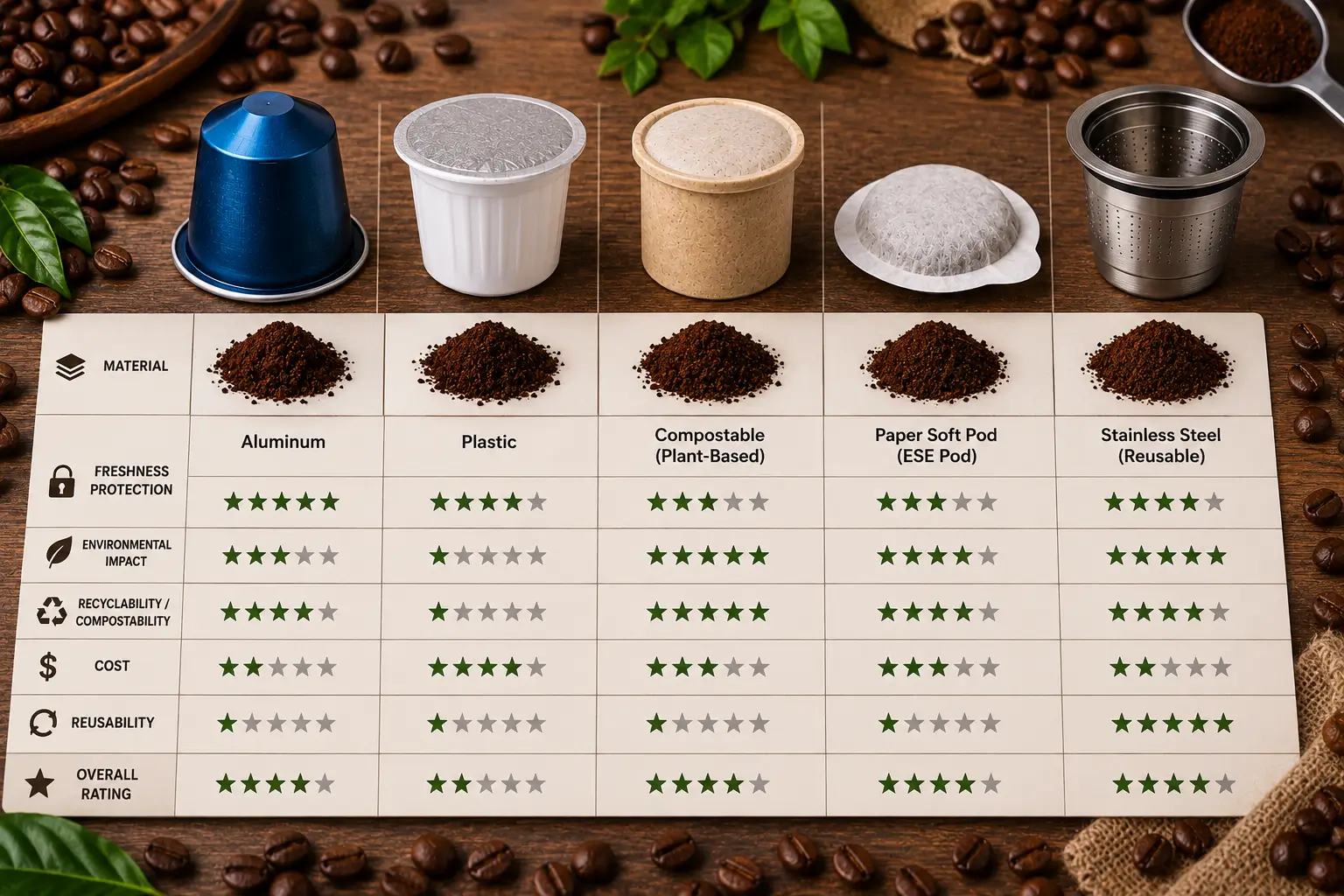Coffee Pod Material Comparison Coffee pod material comparison