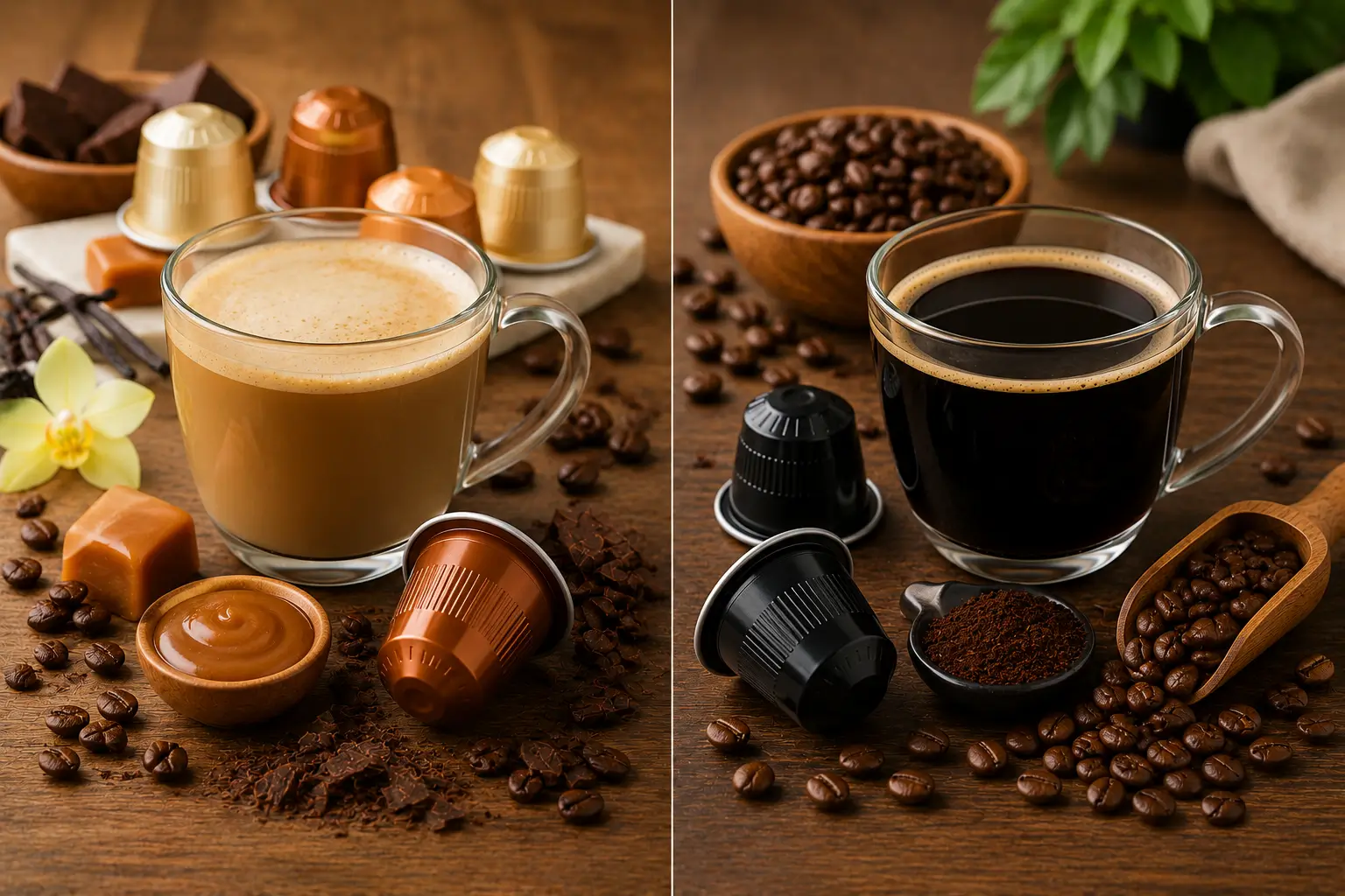 Coffee pod nutrition facts explained with coffee pods and ingredients
