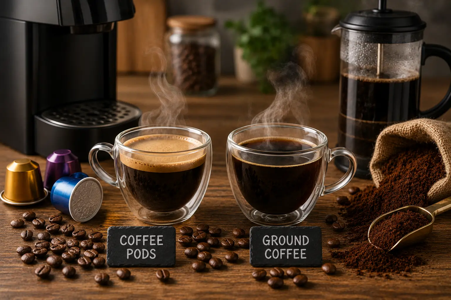 Coffee pods vs ground coffee taste comparison