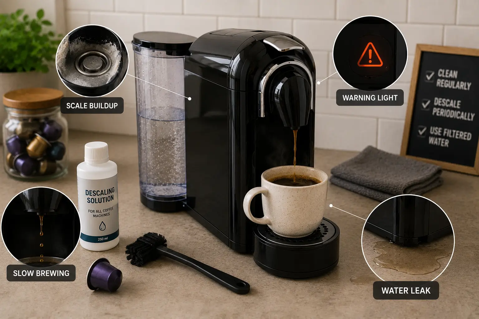 Common coffee machine problems and solutions