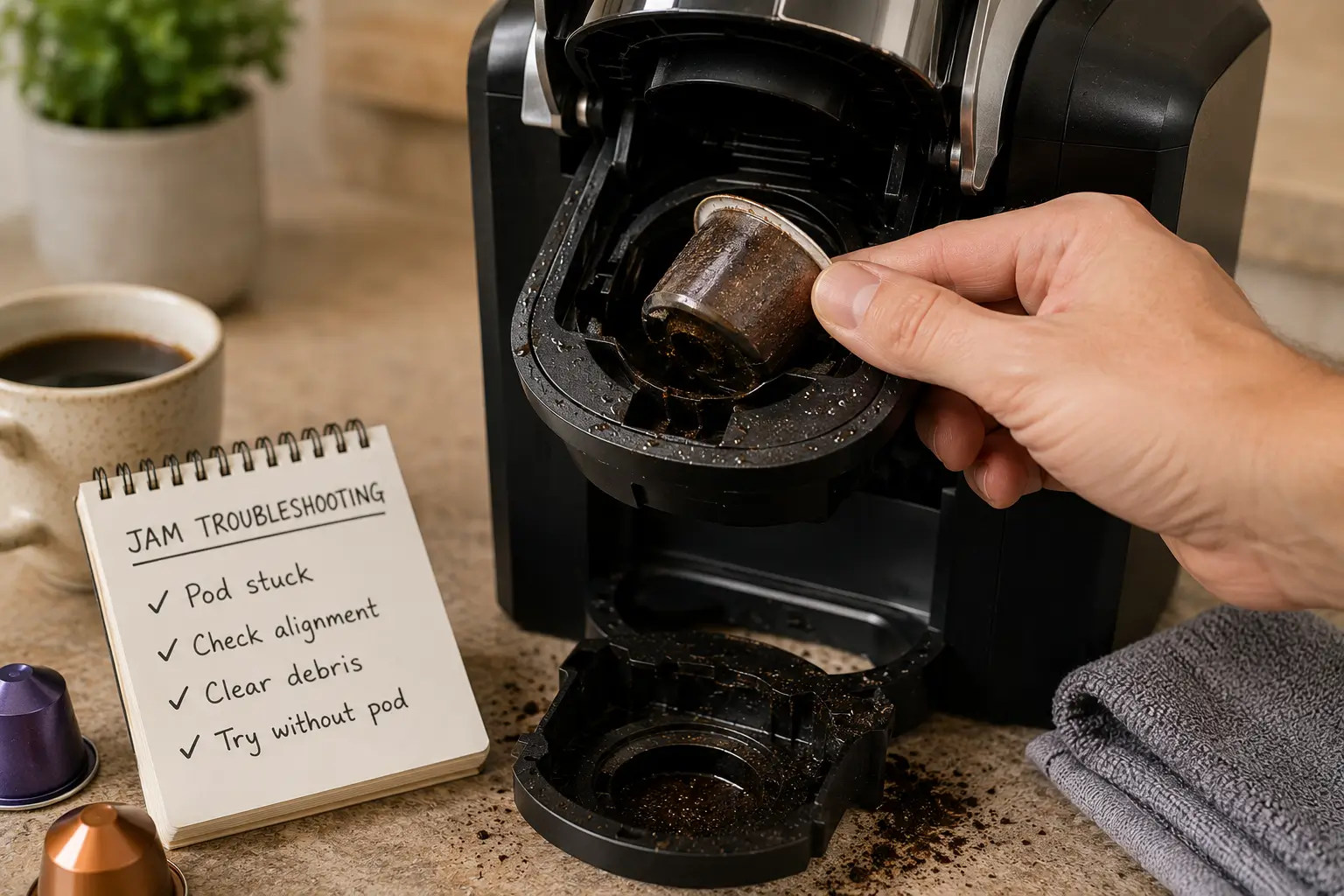 Common coffee pod jams and fixes
