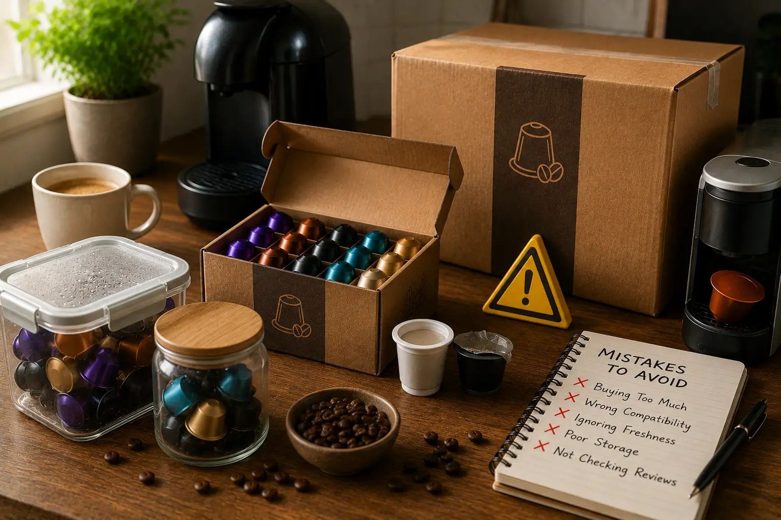 Common mistakes when buying bulk coffee pods including too many pods wrong compatibility and poor storage