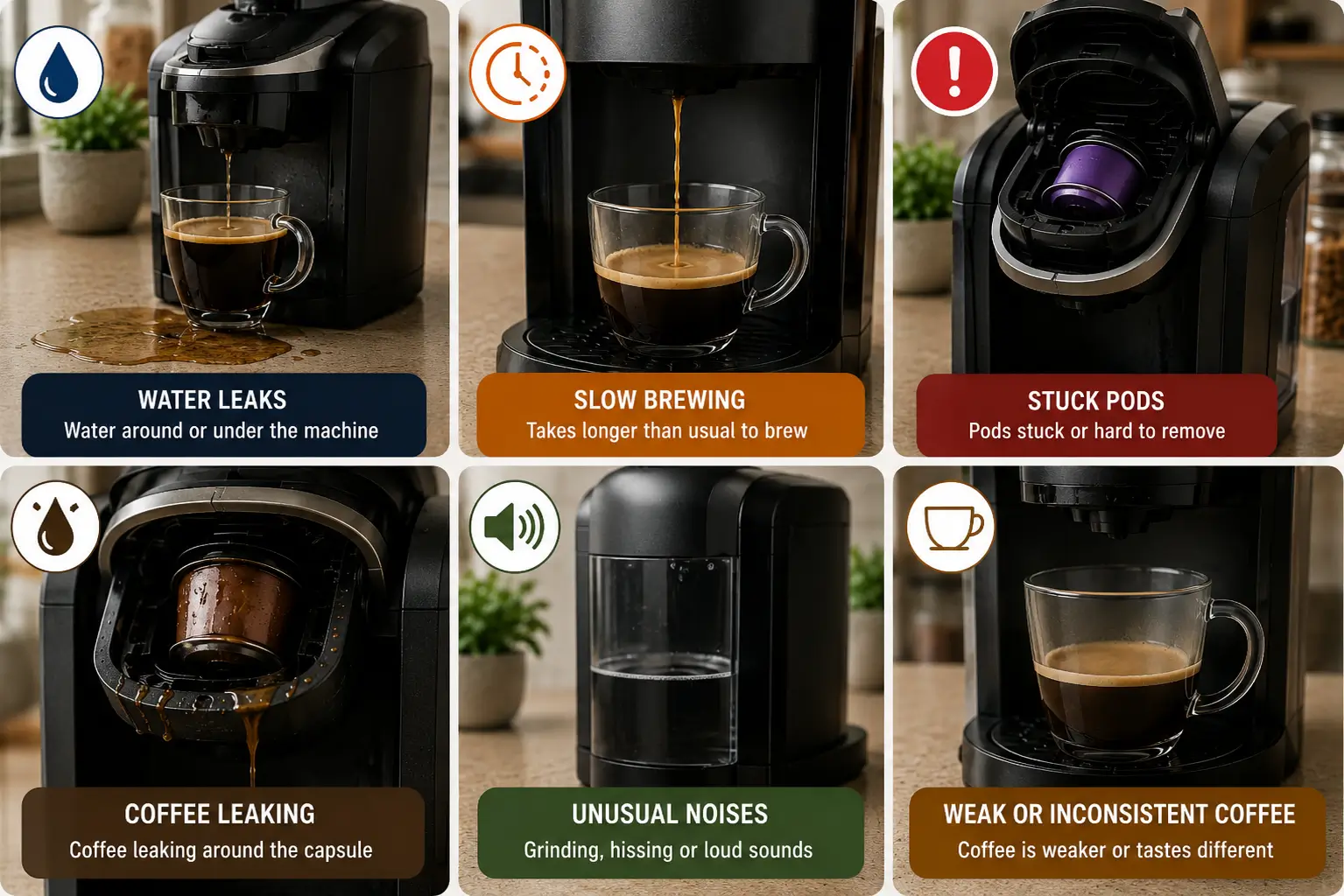 Common signs coffee pod machine needs attention