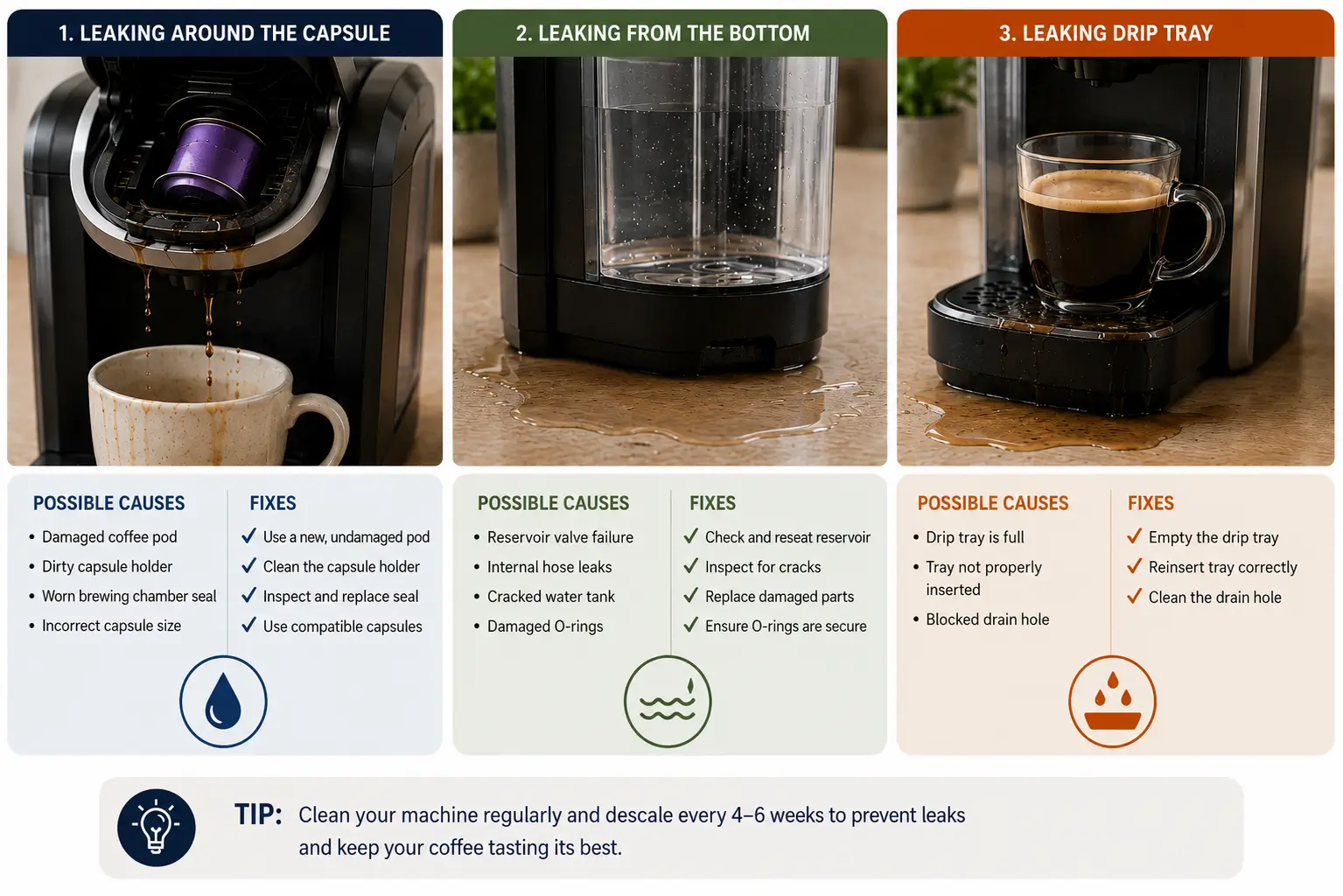 Diagnosing a coffee pod machine problem