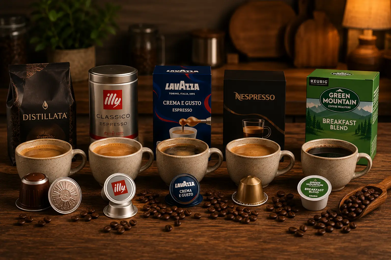 Distillata coffee pods compared with Illy Lavazza Keurig and Nespresso pods