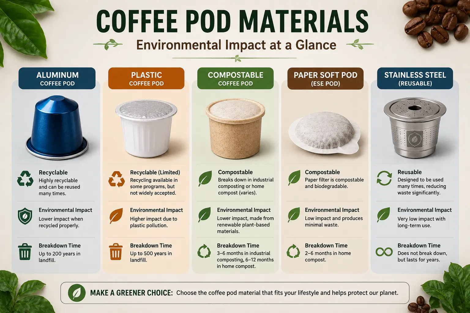 Coffee Pod Environmental Impact Environmental impact of coffee pod materials