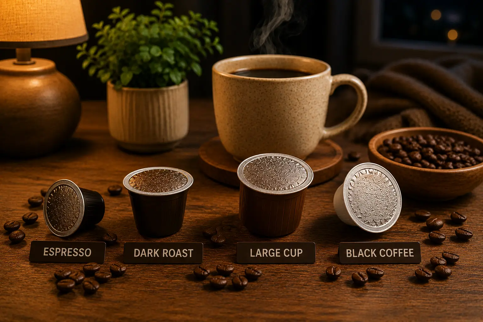 Espresso pods dark roast pods and large coffee pods that may affect sleep differently