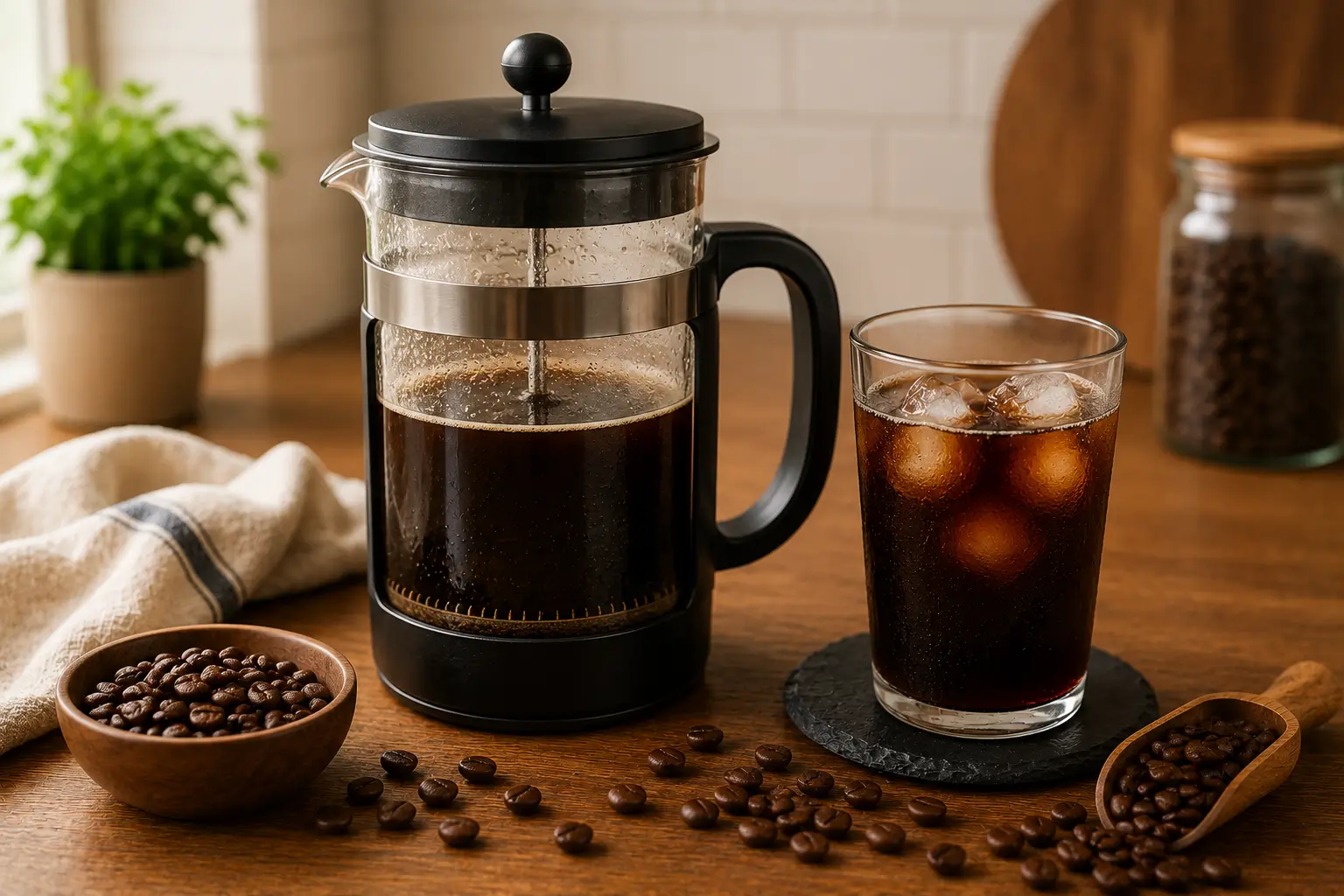 French press cold brew coffee method
