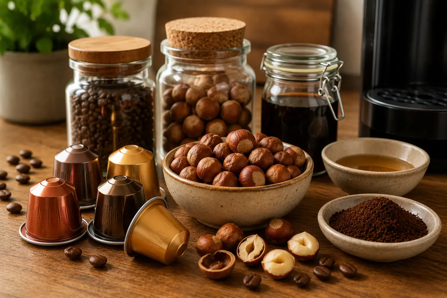 Hazelnut flavor added to coffee pods