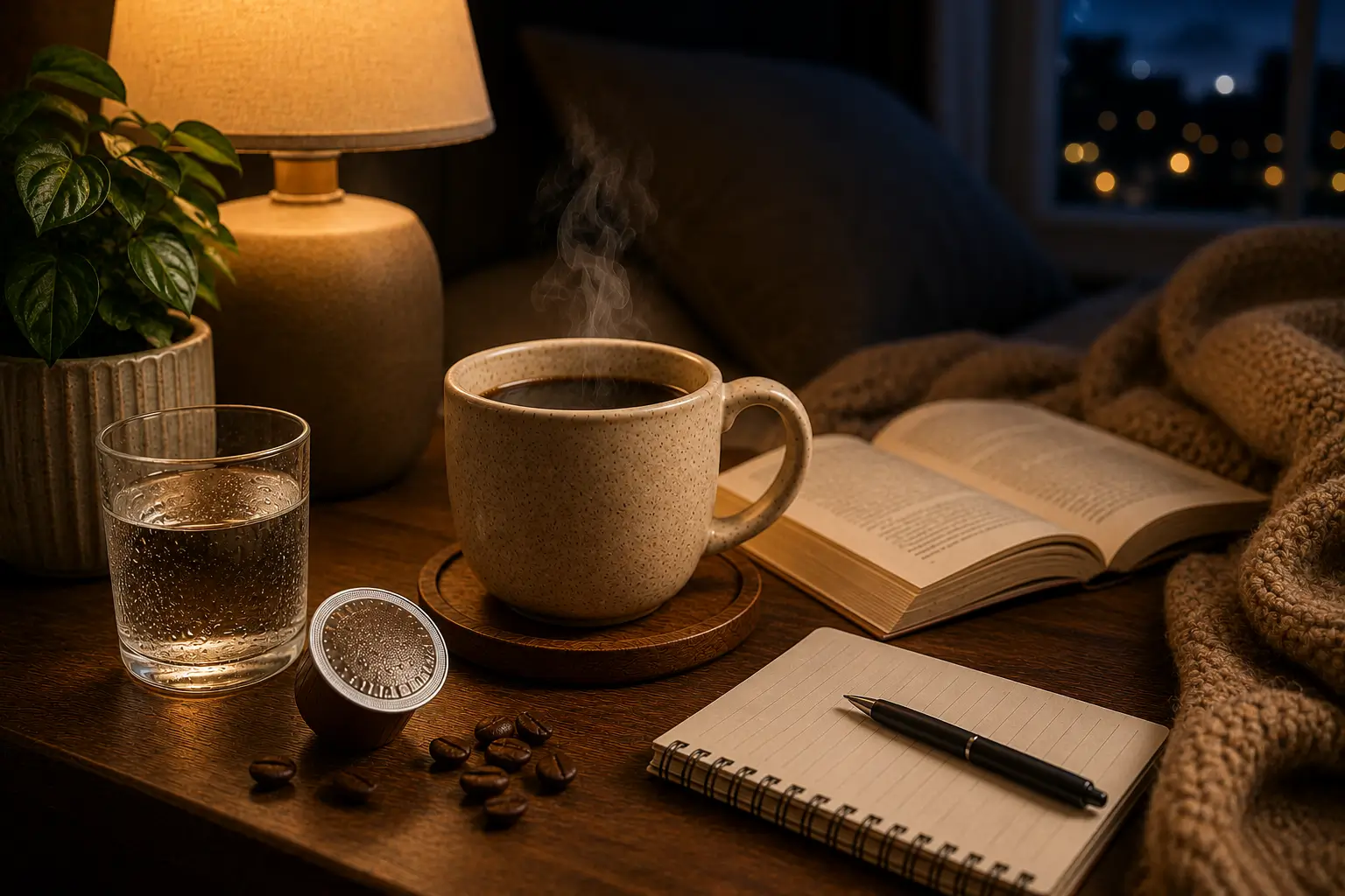Healthy coffee habits for better sleep with decaf coffee and relaxing routine
