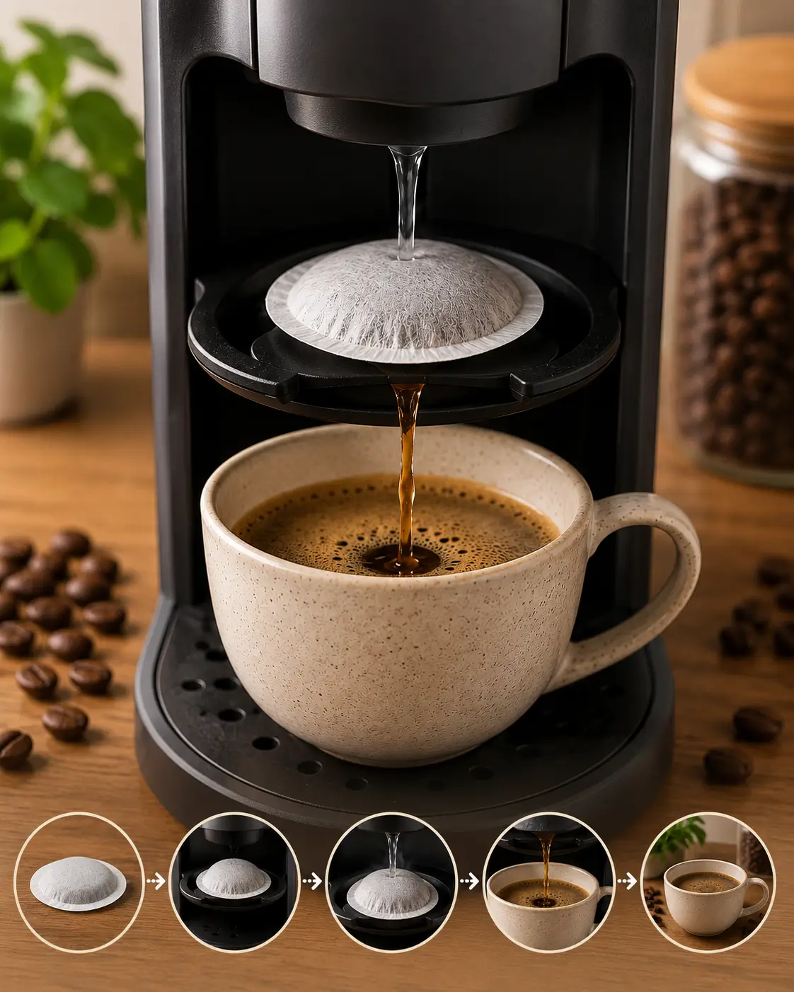 How soft coffee pods work inside a coffee machine