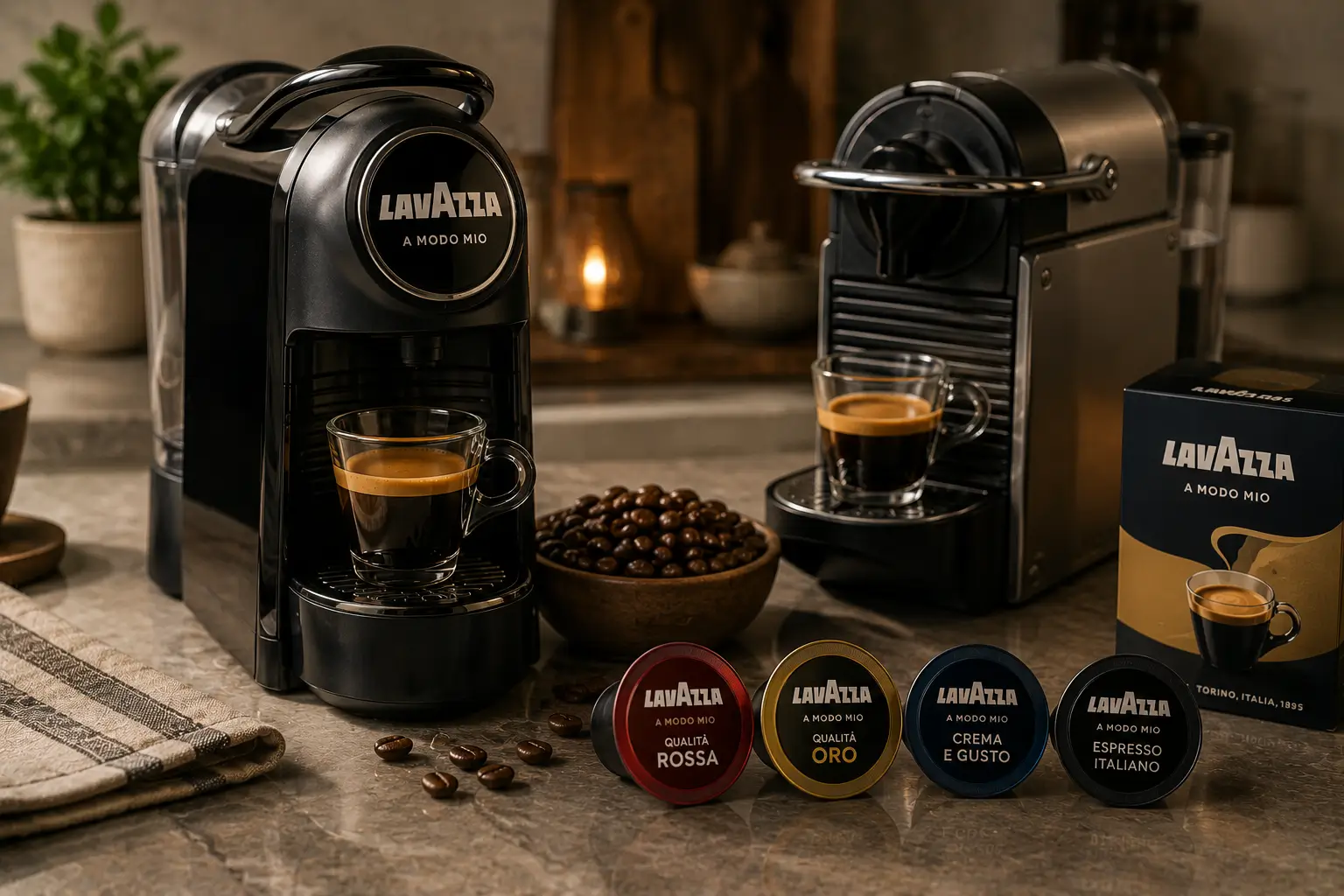 Lavazza pods and compatible coffee machines