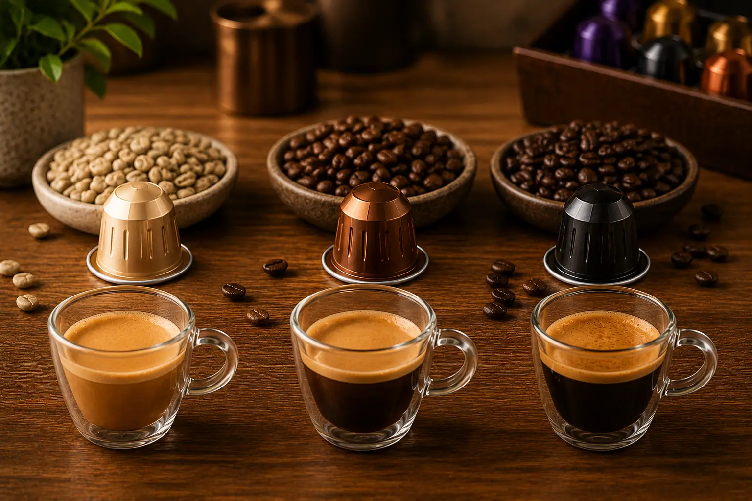 Nespresso Roast Types Light medium and dark roast Nespresso coffee styles