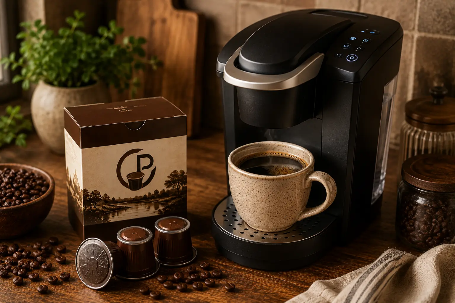 Mississippi Mud coffee pods and compatible single serve machine