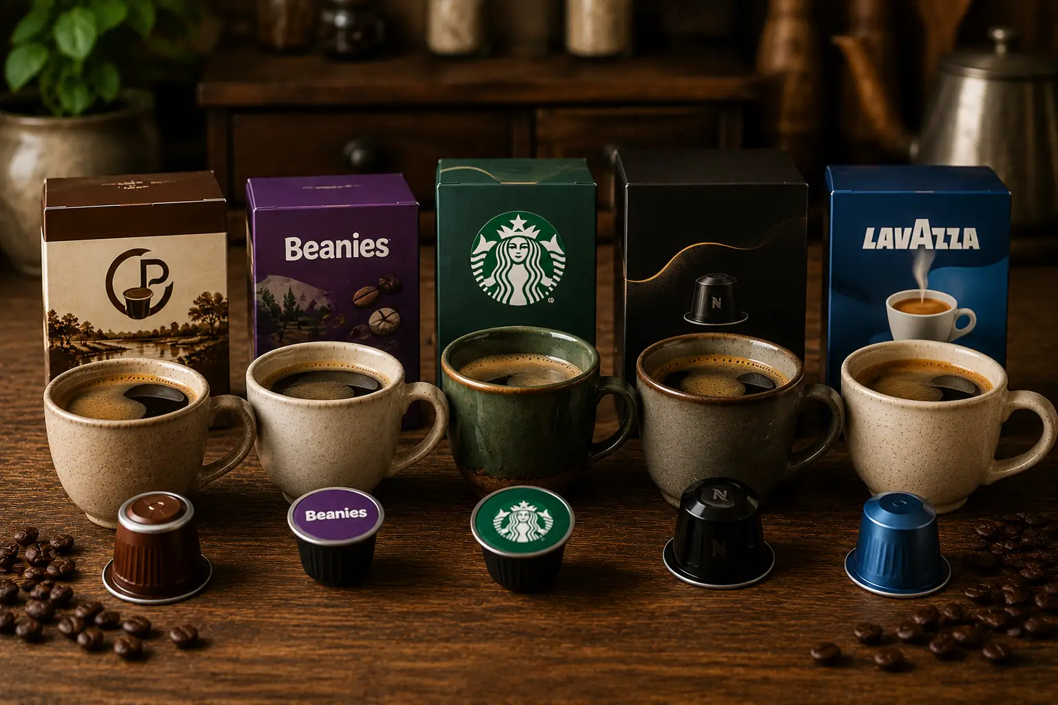 Mississippi Mud coffee pods compared with Beanies Starbucks Nespresso and Lavazza pods