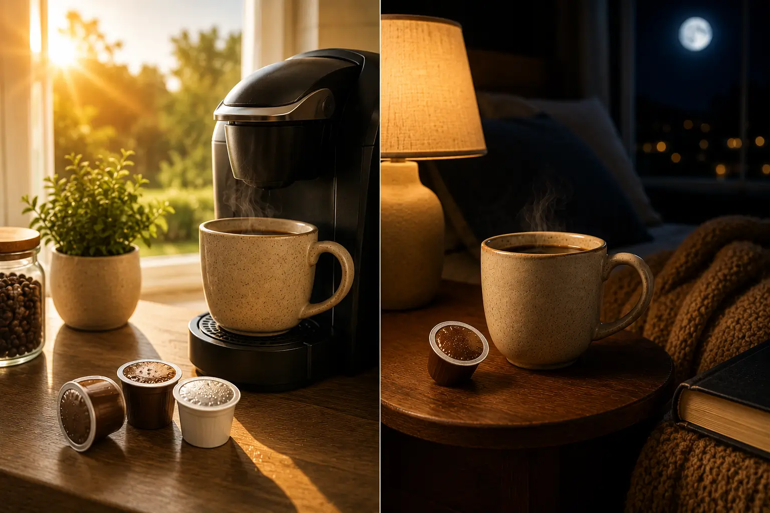 Morning coffee compared with late night coffee timing