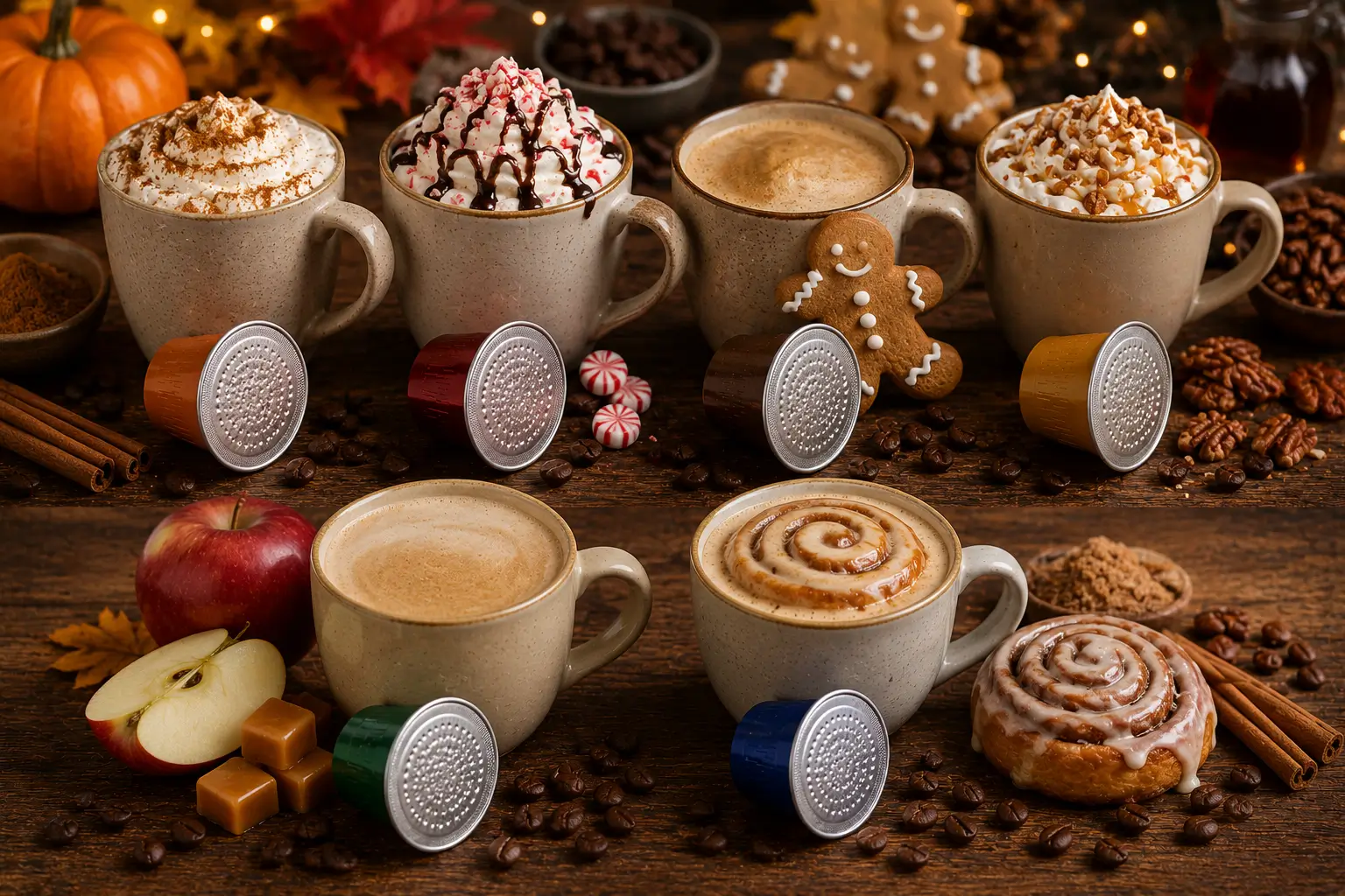 Most Popular Seasonal Coffee Pod Flavors Popular seasonal coffee pod flavors with cinnamon pumpkin peppermint and chocolate
