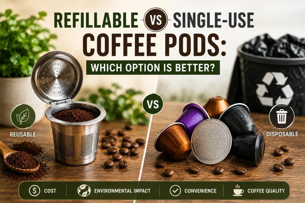 Refillable vs Single-Use Coffee Pods feature image