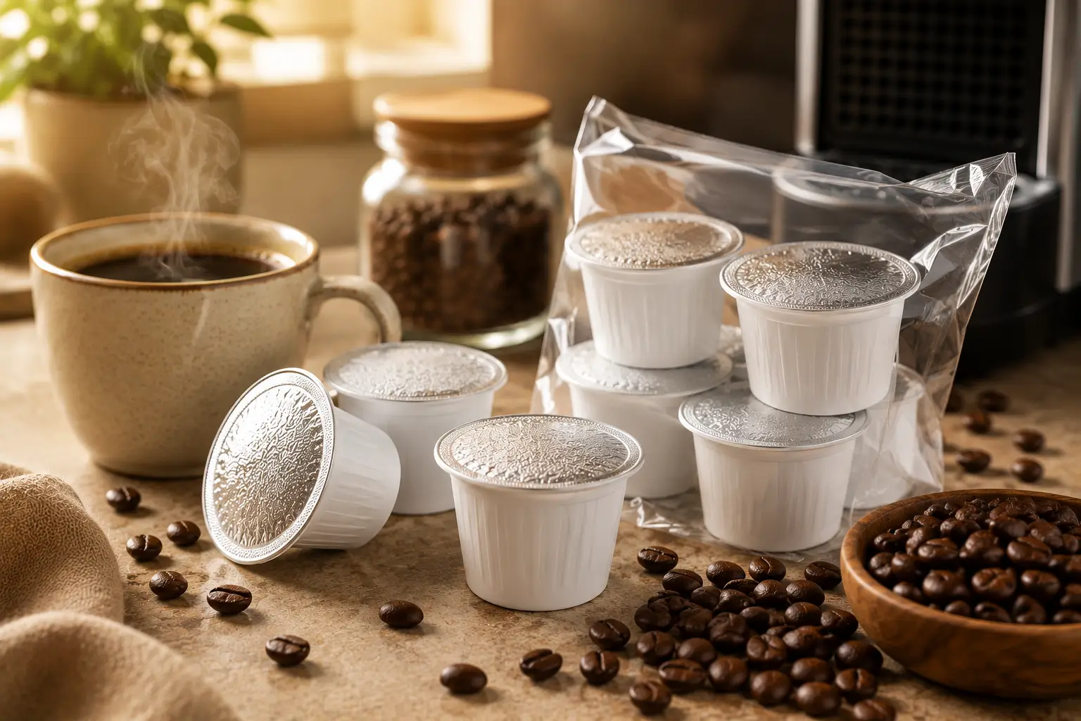 How K-Cups Keep Coffee Fresh Sealed K-Cups protecting coffee from air moisture and light