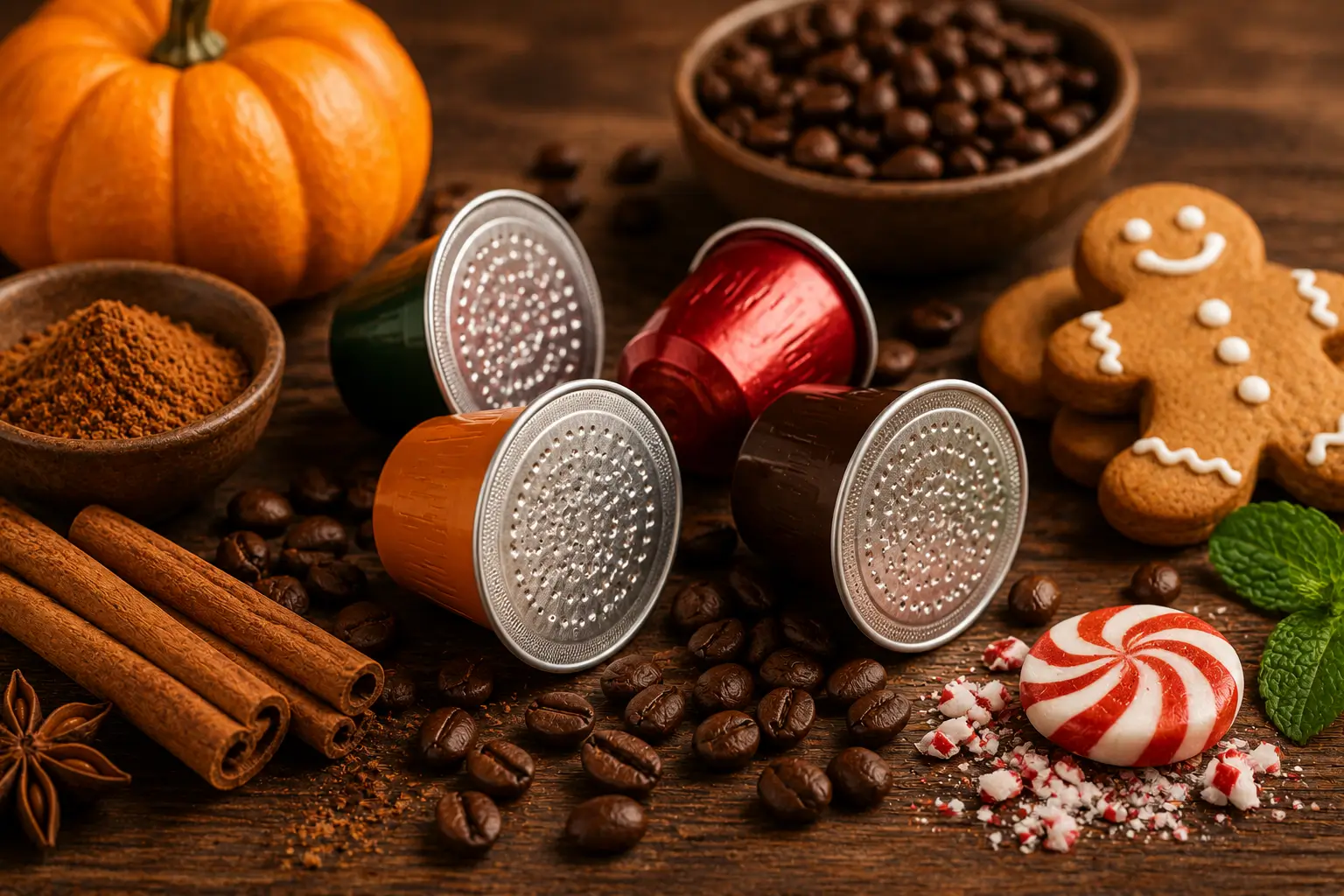 What Are Seasonal Flavored Coffee Pods Seasonal flavored coffee pods with pumpkin spice and holiday ingredients