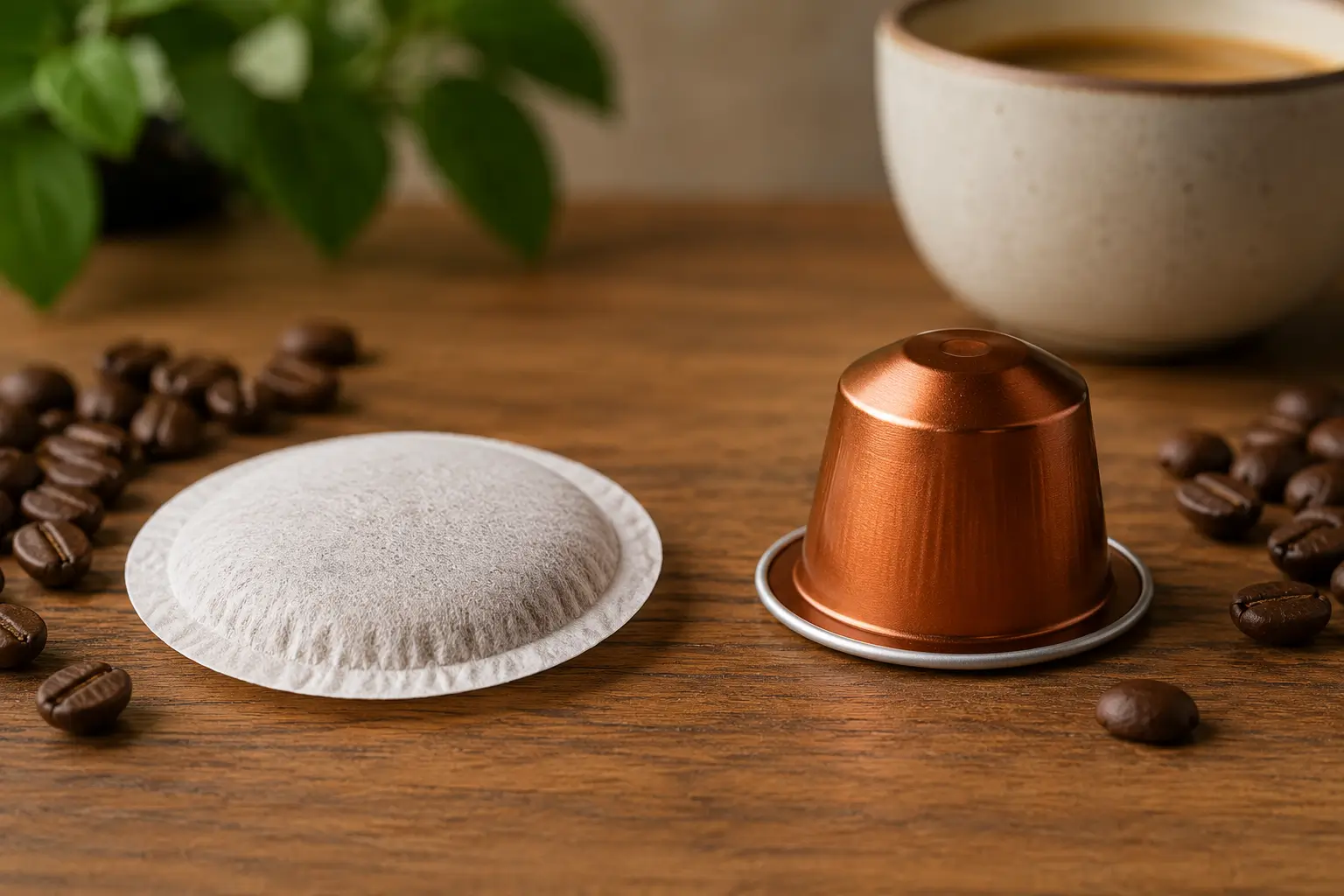 Soft coffee pods compared with coffee capsules