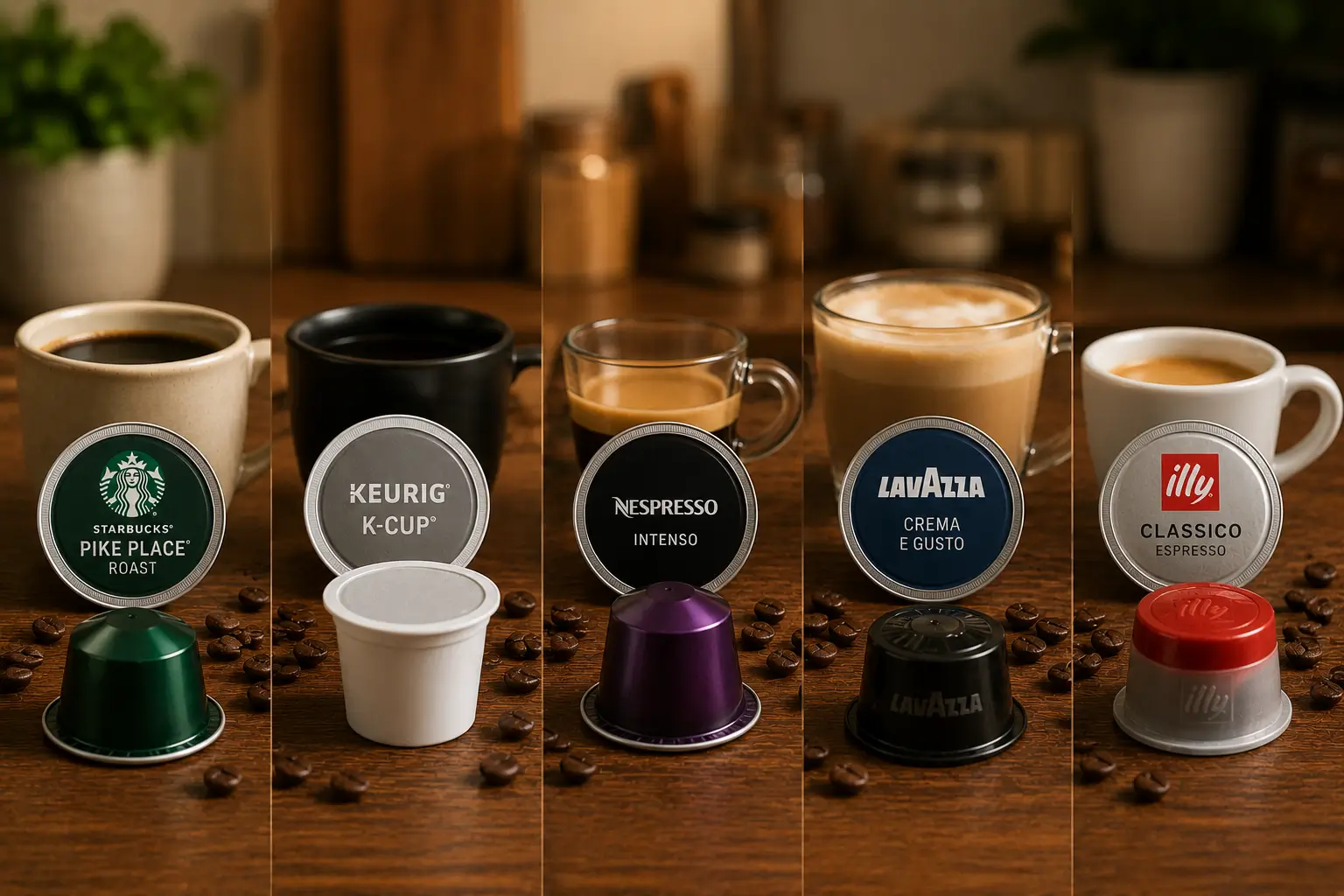 Starbucks coffee pods compared with Keurig Nespresso Lavazza and Illy capsules