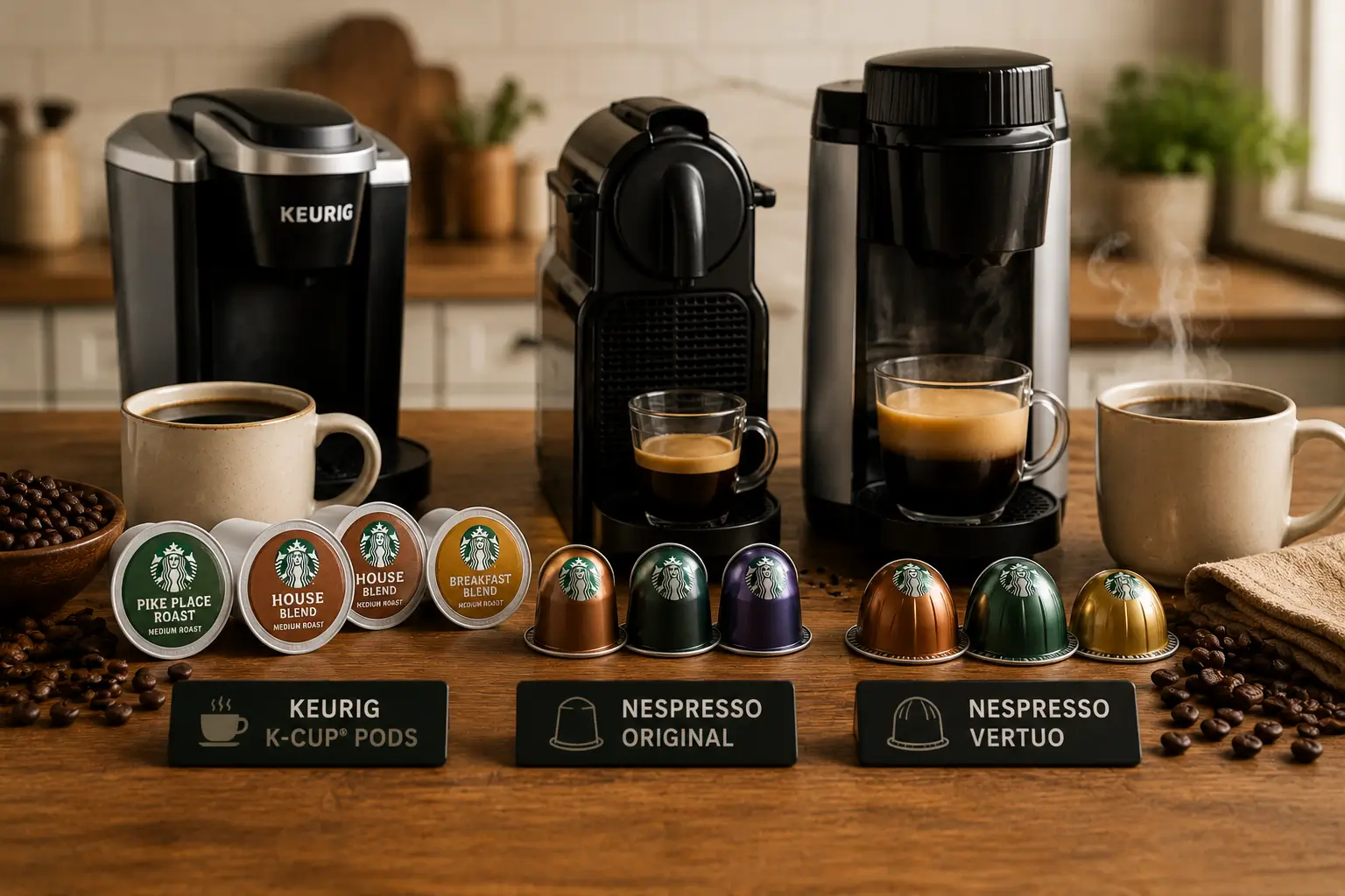 Starbucks coffee pods for Keurig K-Cups Nespresso Original Line and Vertuo machines