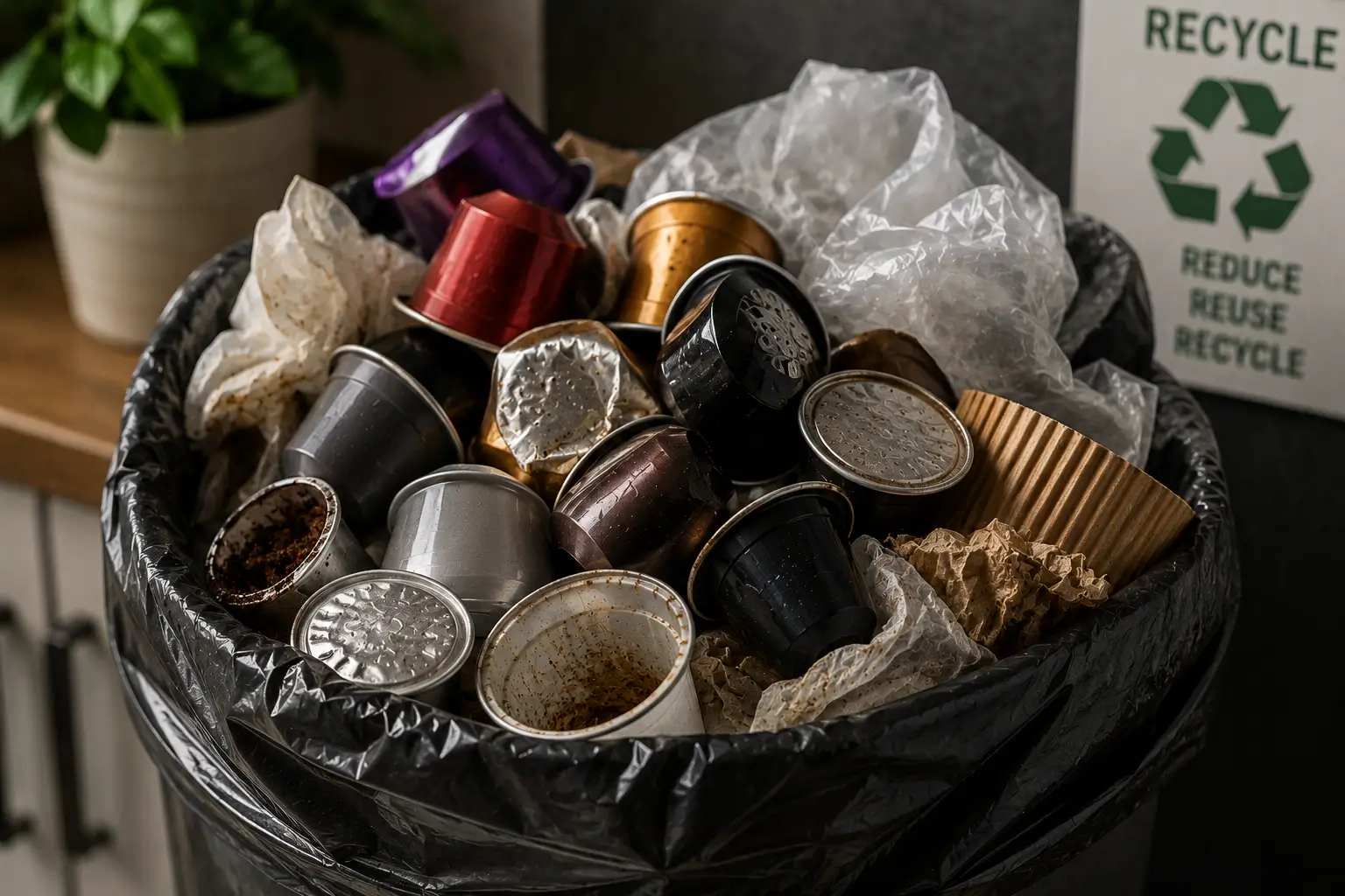 Traditional coffee pod waste problem Traditional coffee pod waste problem