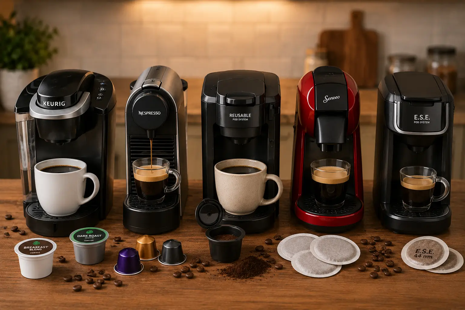 Types of single-serve coffee machines