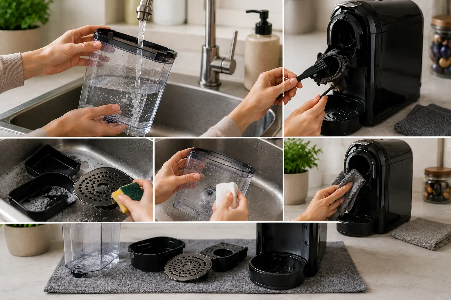 Weekly coffee machine cleaning routine