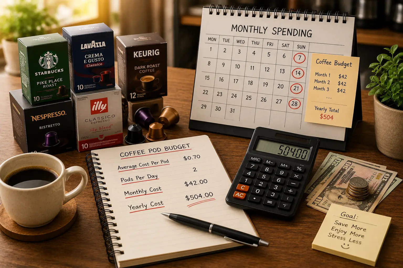How Much Can Coffee Pods Cost Over a Year? Annual coffee pod spending and monthly coffee budget planning