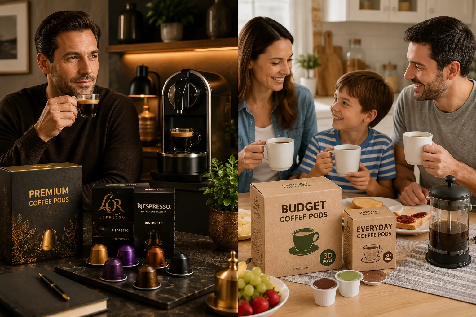 Choosing premium or budget coffee pods based on lifestyle
