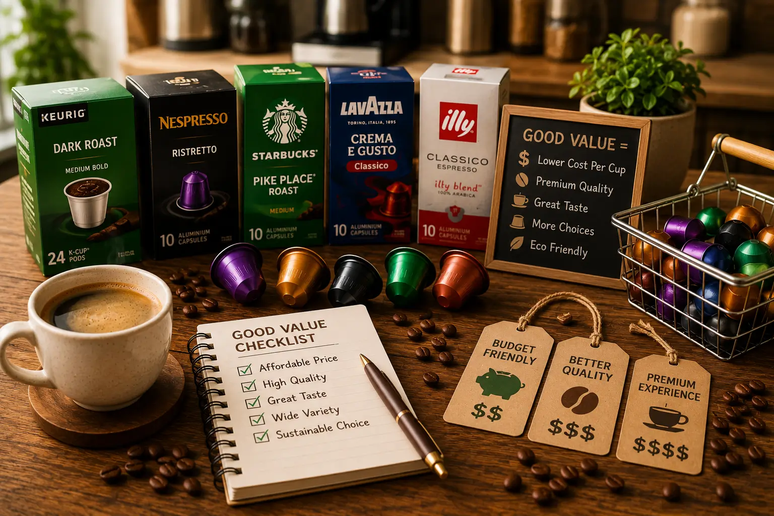 Coffee pod brand value factors including price taste quality variety and availability