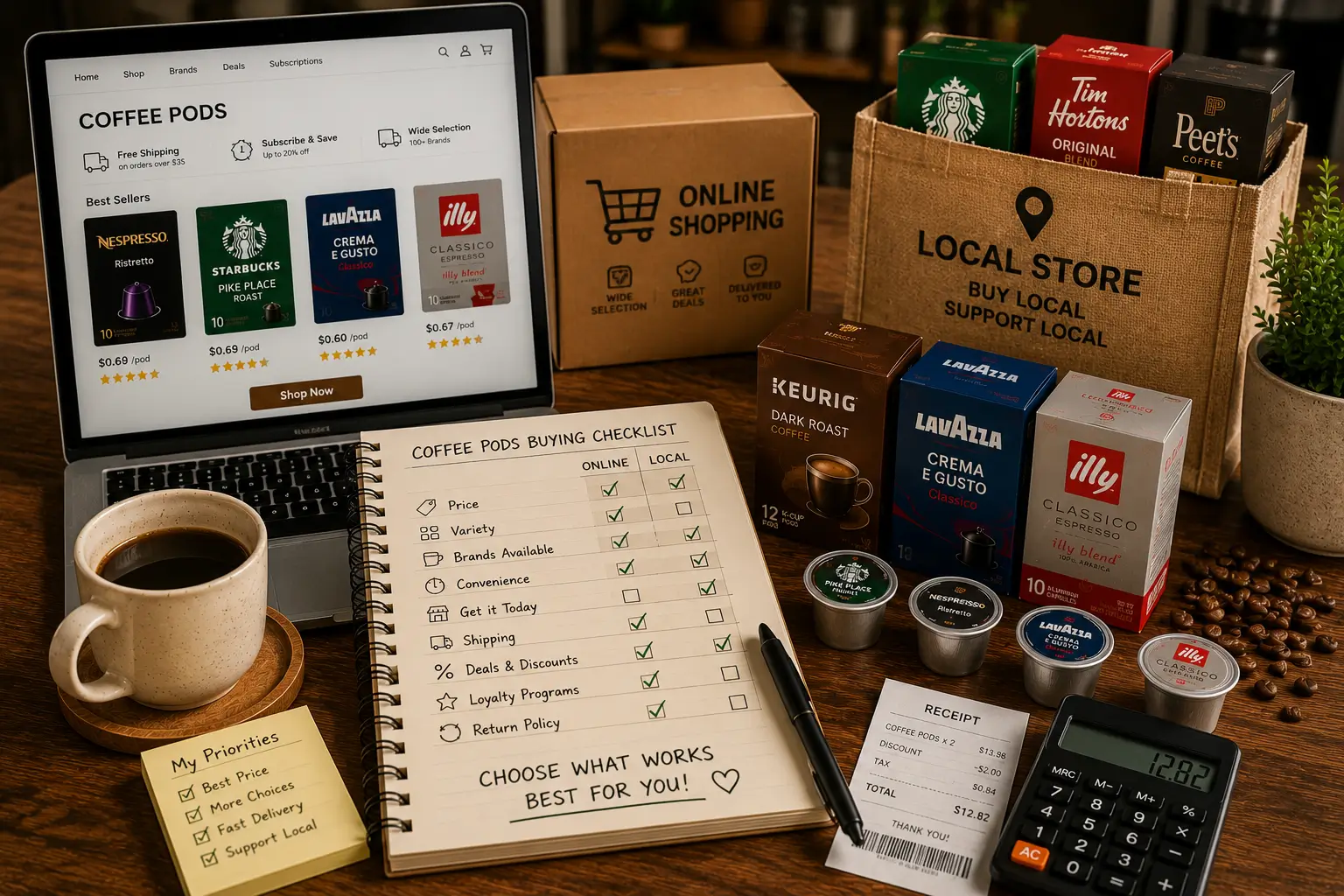 Coffee pod buying checklist for comparing online stores and local retailers