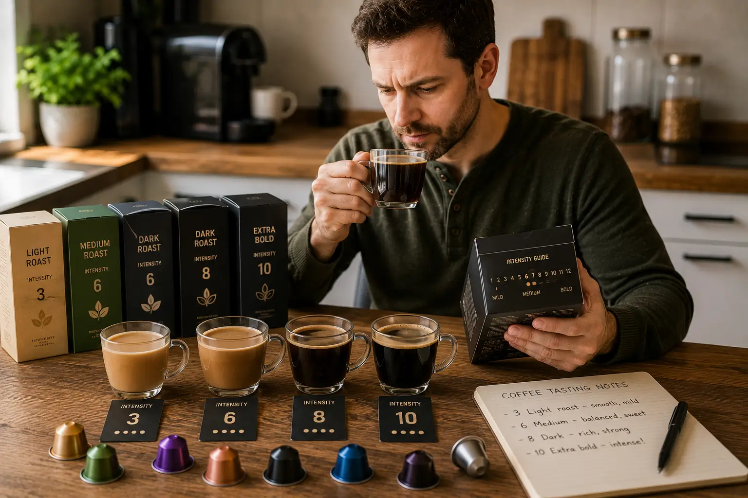 Coffee Pod Intensity Numbers Coffee pod intensity numbers from mild to bold