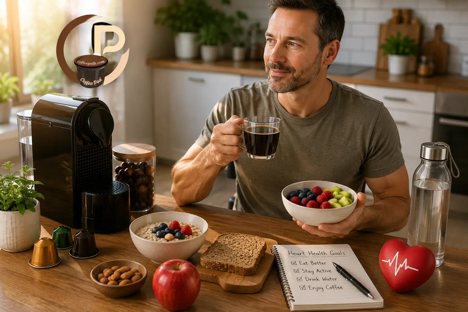 Can Coffee Pods Raise Cholesterol? Coffee pod machine black coffee and heart health concept