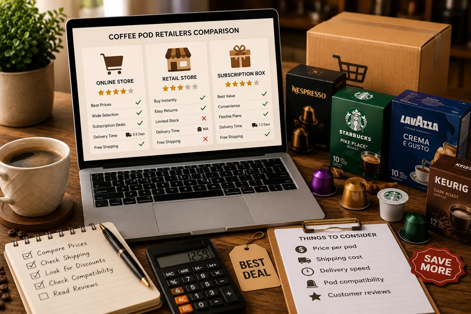 Why the Coffee Pod Store Matters Coffee pod retailer comparison with price shipping reviews and exclusive flavors