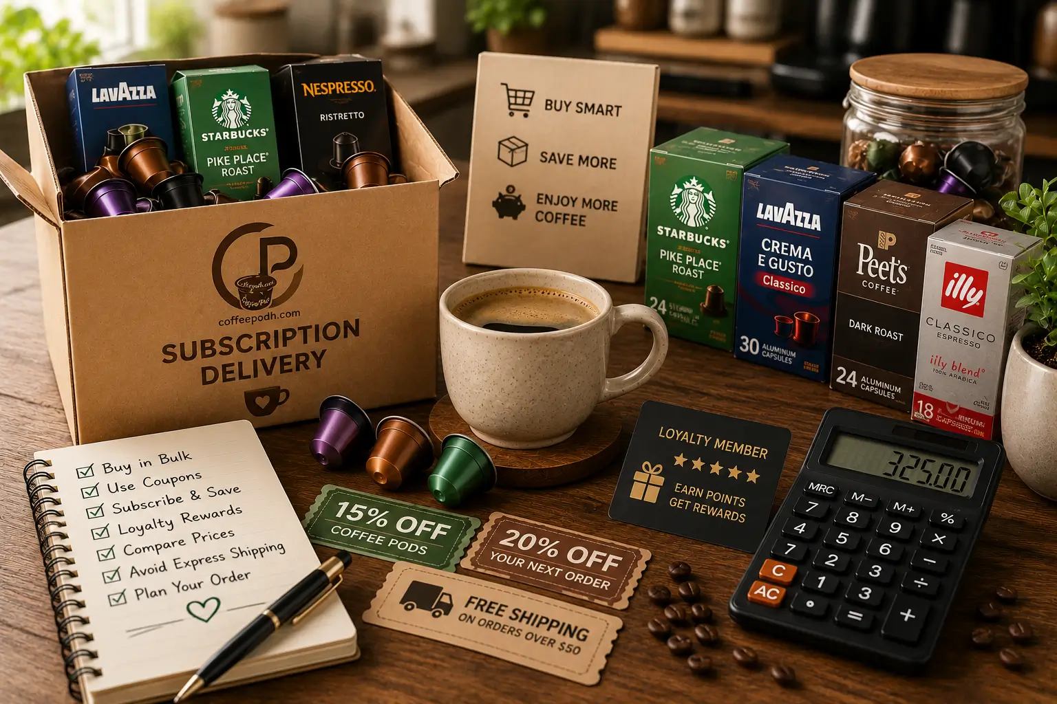 Coffee Pod Savings Tips Coffee pod savings tips with subscription bulk packs coupons and planner