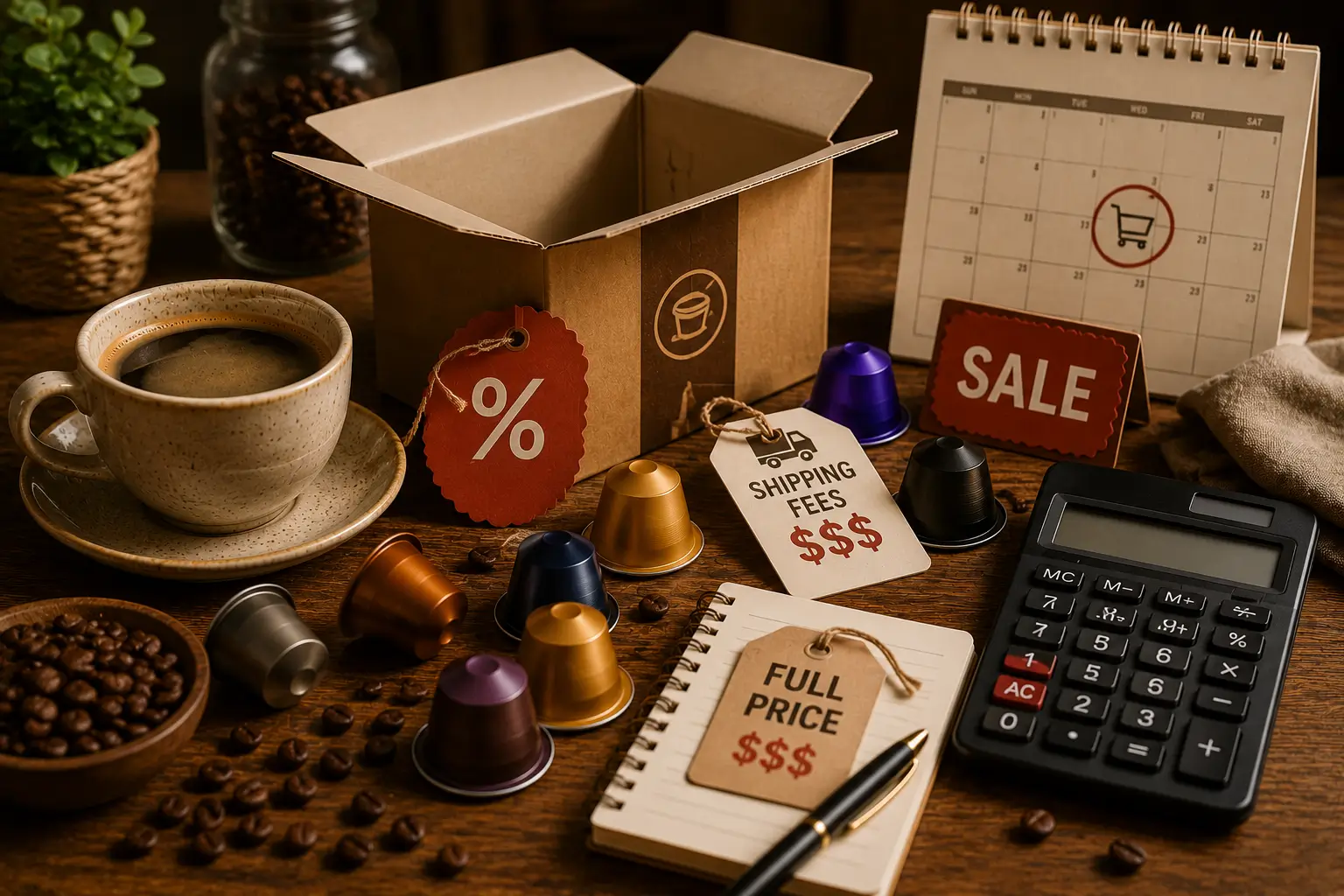 Common Mistakes When Buying Coffee Pods Common coffee pod buying mistakes with sale tags shipping fees and empty pod box