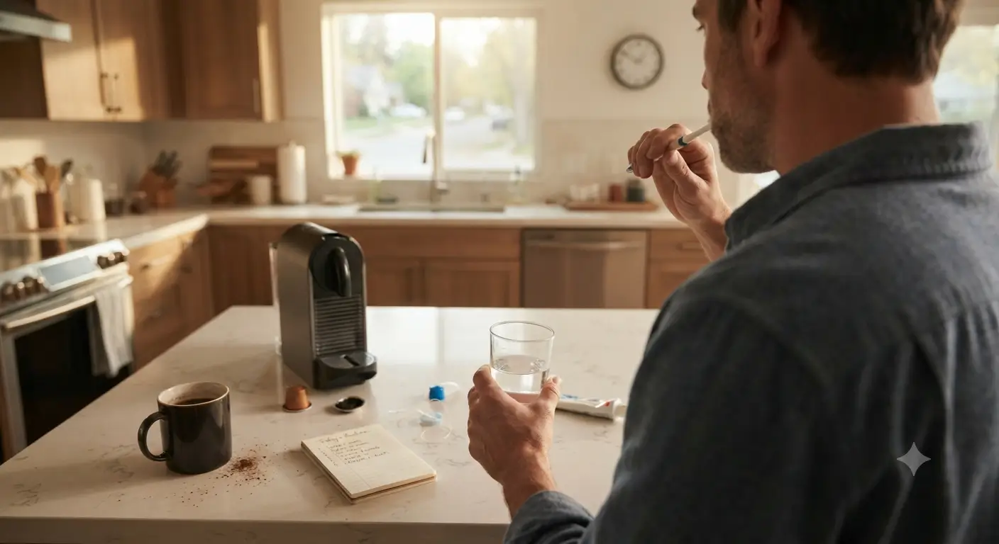 Daily Coffee and Oral Care Routine Daily coffee and oral hygiene routine