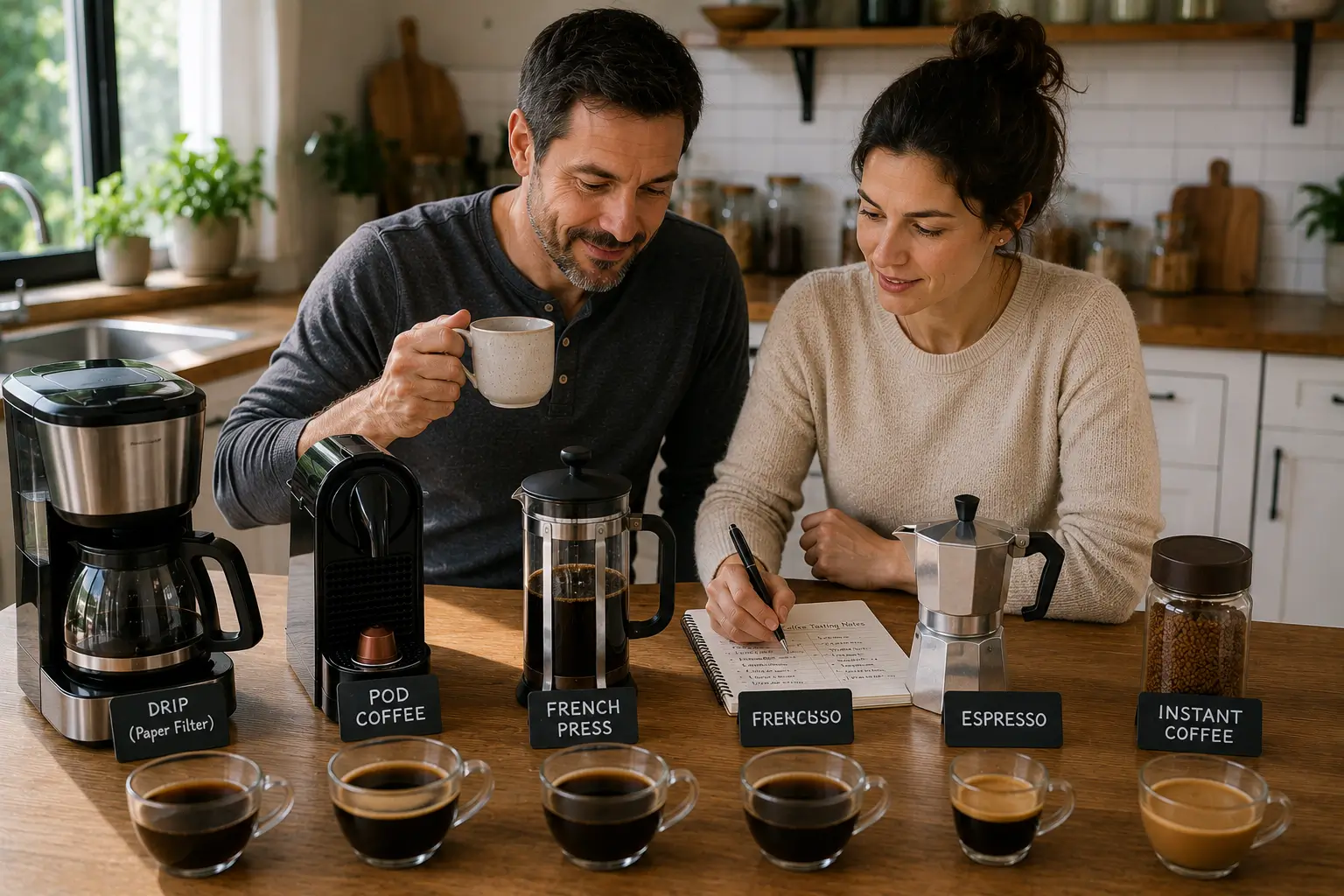 Coffee Brewing Methods at a Glance Different coffee brewing methods arranged together