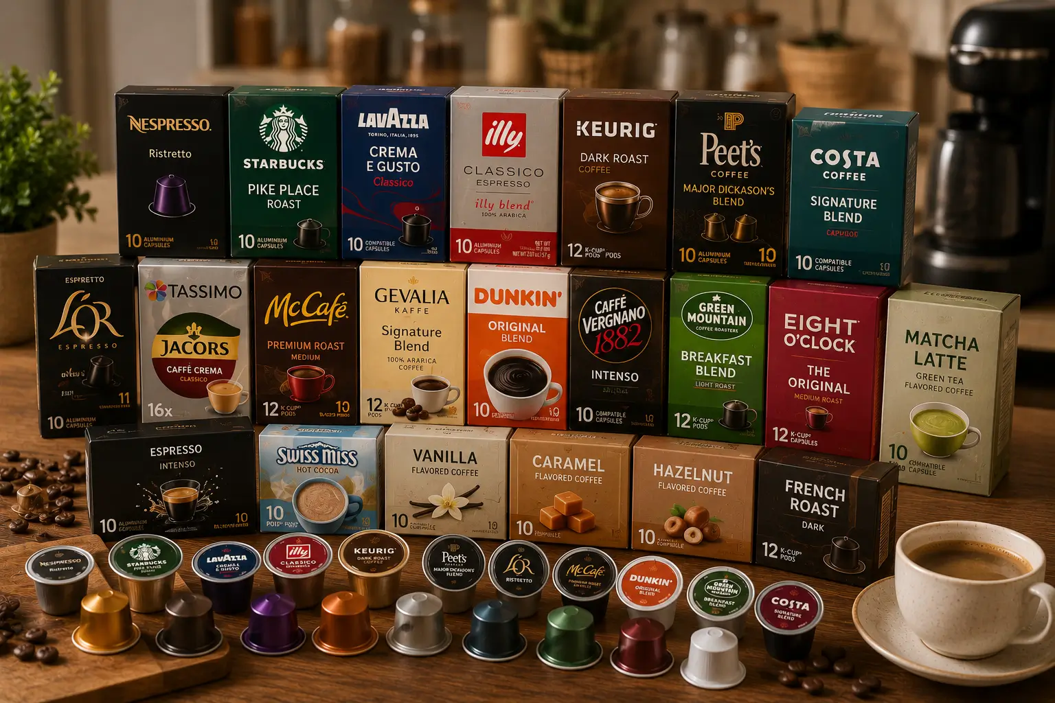 Large selection of coffee pod brands and flavors available online