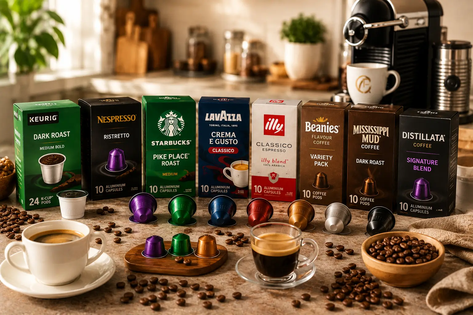 Popular coffee pod brands compared for value and coffee quality
