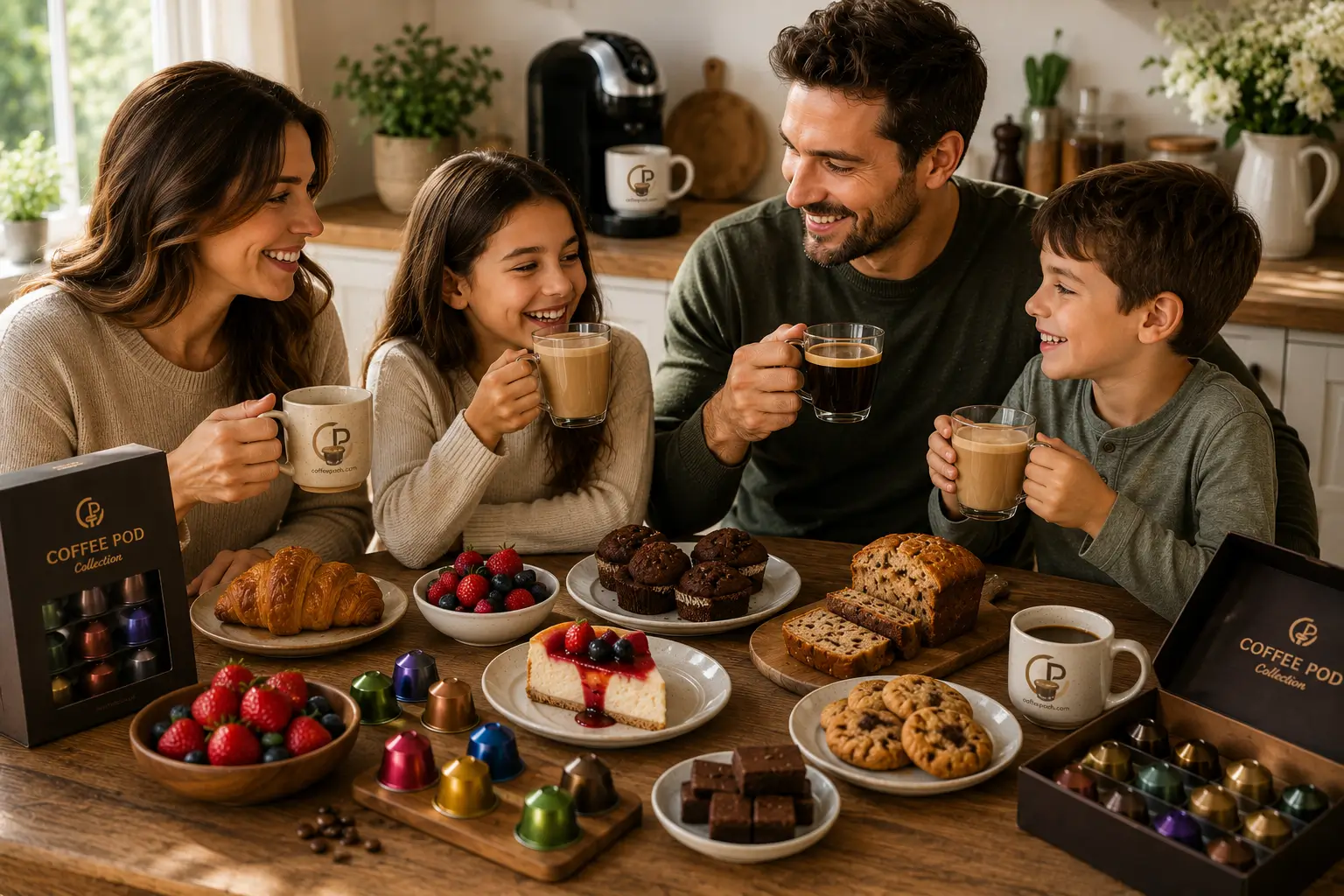 Popular coffee pod flavors paired with pastries desserts and fruit
