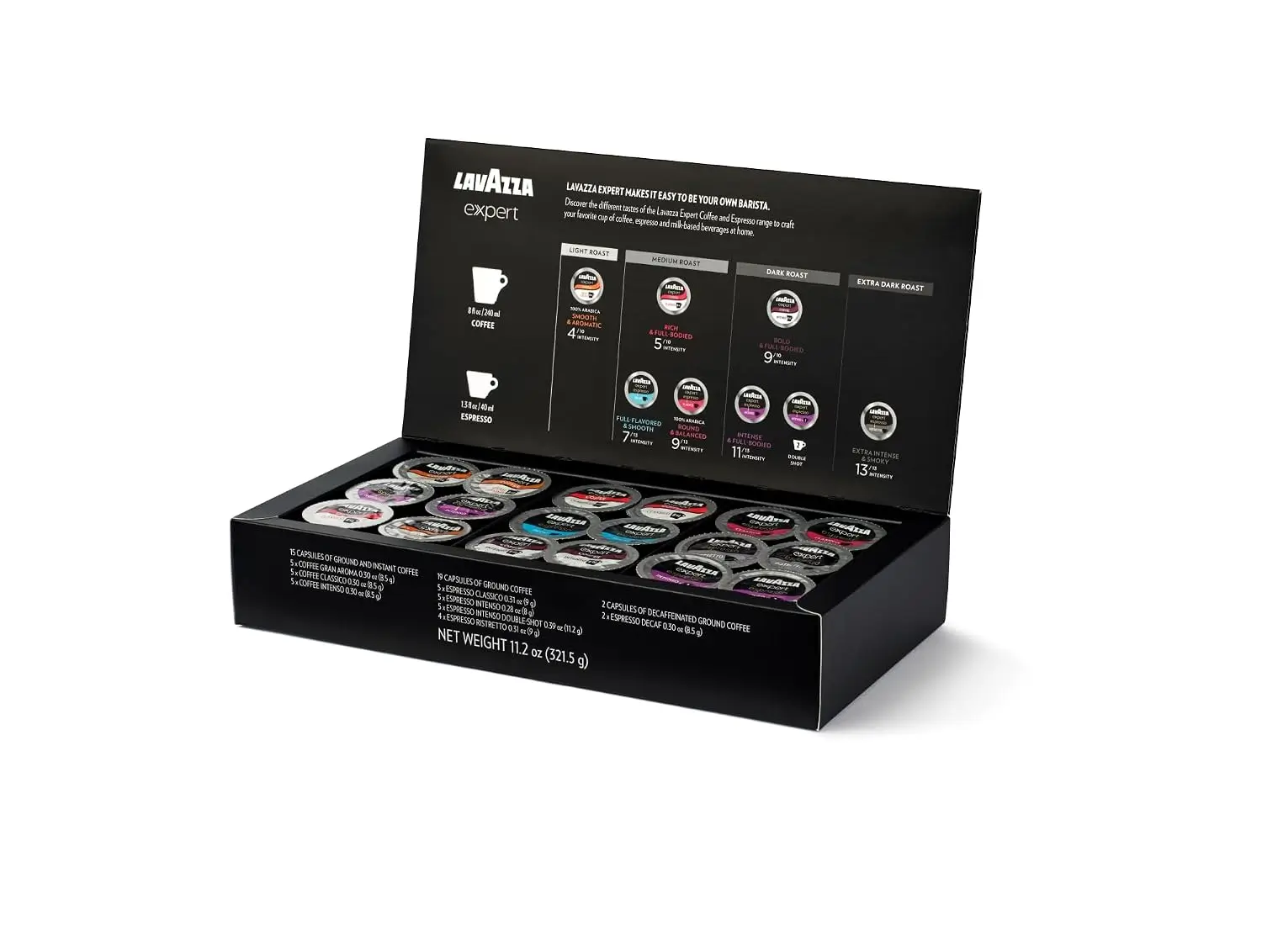 Lavazza Expert Variety Pack box with assorted capsules