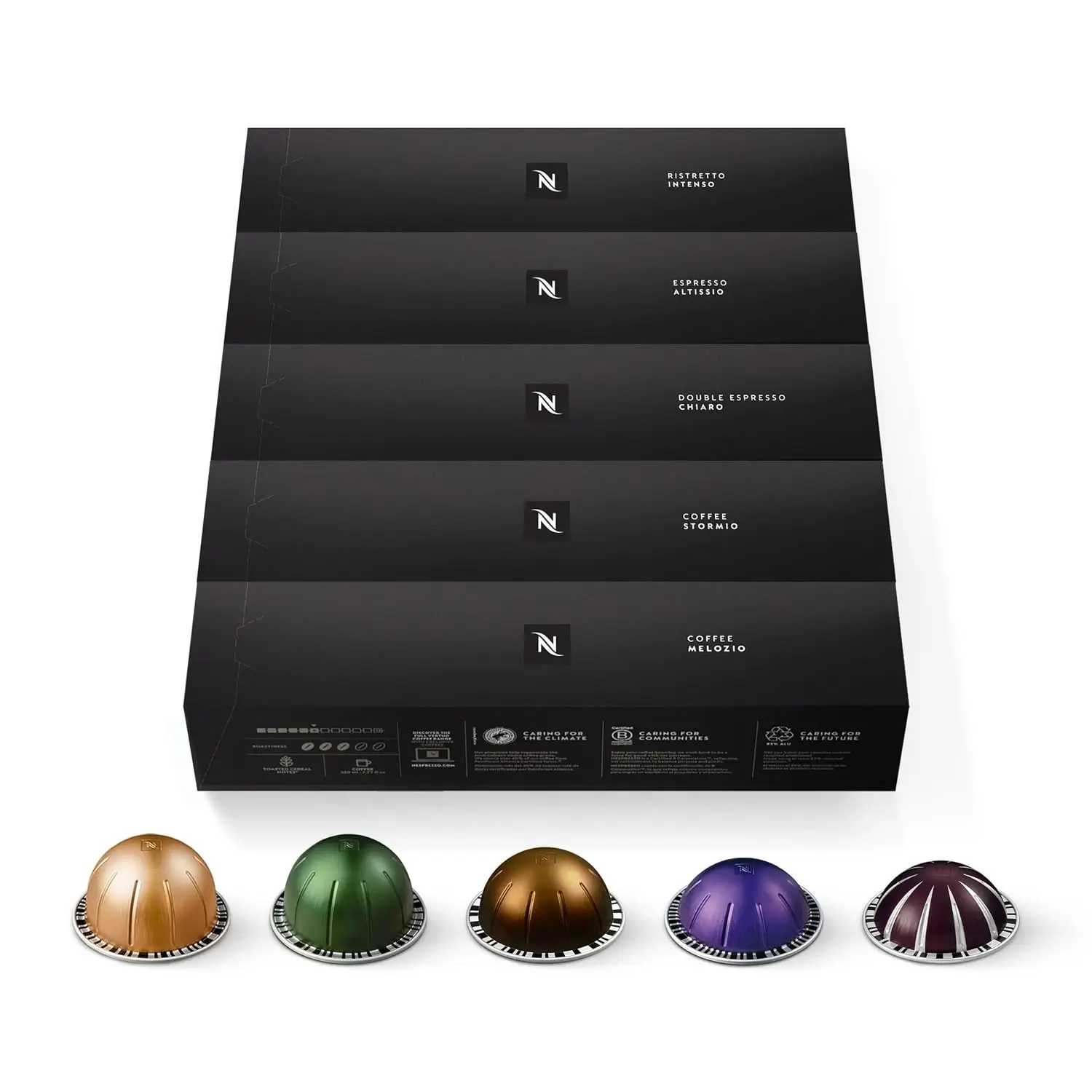 Nespresso Vertuo Discovery Variety Pack boxes with capsules